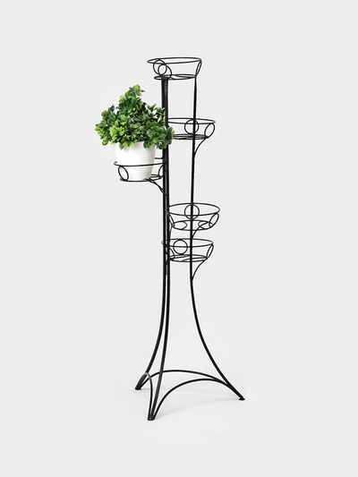 Подставка для цветов «Башня», d=17 см, чёрный