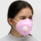 Маска респираторная Safety, 6-ти слойная, с клапаном, розовая, 5 шт. в пакете - фото 42369698