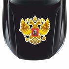 Наклейка на авто "Герб России", вид №1, золото, 10 х 10 см, 1 шт - фото 6496557