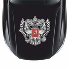 Наклейка на авто "Герб России", вид №2, серебро, 10 х 10 см, 1 шт - фото 6496559