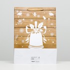 Пакет ламинированный "Новогодний колокольчик" 32 х 42 х 12 - фото 41987845