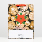 Пакет подарочный новогодний ламинированный «Счастливого рождества» 32×42×12 - Фото 3