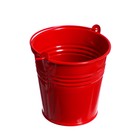 Декоративное ведёрко, металлическое, среднее, высота 8 см, диаметр 8 см, красное - Фото 2