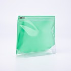 Косметичка с застежкой зип-лок, цвет зелёный/прозрачный - Фото 2