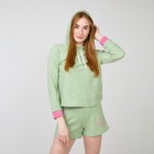 Костюм женский (толстовка и шорты), цвет мята, р-р 46 - фото 46548073