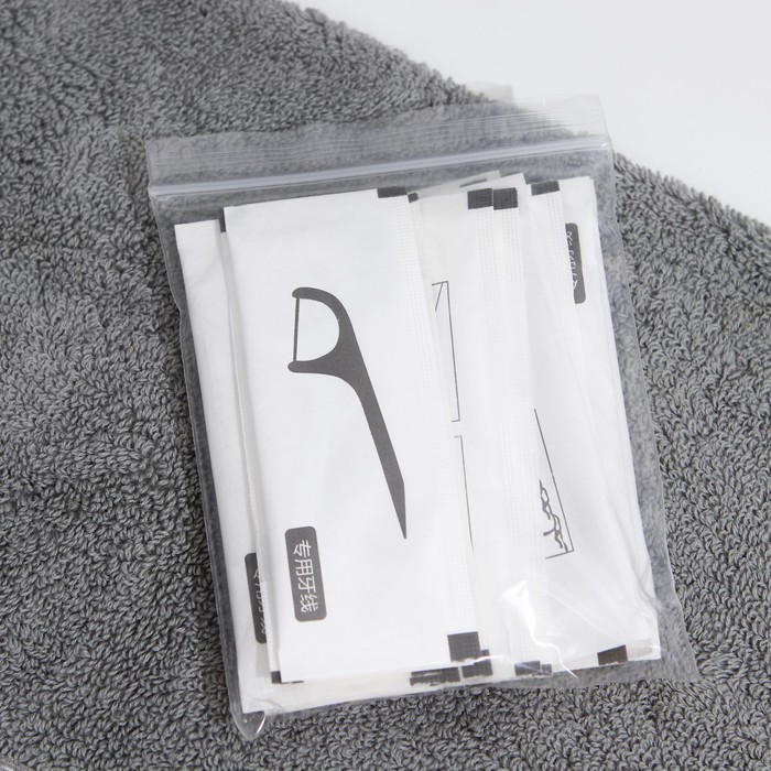 Зубная нить в пластиковом держателе, индивидуальная упаковка, невощеная, набор 15 шт. - Фото 1