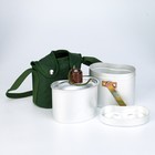 Фляжка армейская походная Adventure, 1 л, для воды, с котелком, металл, зелёный чехол - Фото 2