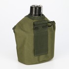 Фляжка армейская походная Adventure 0.8 л для воды, с котелком, металл, зелёный чехол - Фото 2