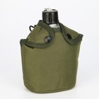Фляжка армейская походная Adventure 0.8 л для воды, с котелком, металл, зелёный чехол - Фото 3