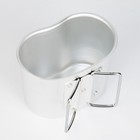 Фляжка армейская походная Adventure 0.8 л для воды, с котелком, металл, зелёный чехол - Фото 5