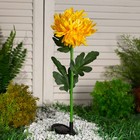 Садовый светильник на солнечной батарее «Хризантема жёлтая», 75 см, 1 LED, свечение белое - фото 8676762