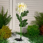 Садовый светильник на солнечной батарее «Хризантема белая», 75 см, 1 LED, свечение белое - Фото 3