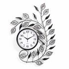 Часы настенные, серия: Ажур, "Веточка с лепестками", плавный ход, 70 х 50 см, d-22 см - фото 5835635