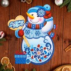 Плакат фигурный  "С Новым Годом!" снеговик, 45 х 37 см - фото 9455113
