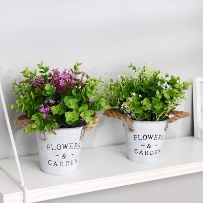 Искусственный цветок в горшке «Гипсофила ползучая», 11×22 см, МИКС