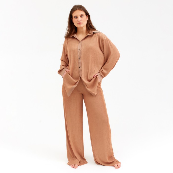 Костюм женский MINAKU: Casual Collection цвет коричневый, р-р 50 51749