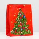 Пакет ламинированный "Рождественская ёлка" 18 х 23 х 10 - фото 9455540