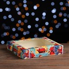 Коробка складная, подарочная новогодняя "Новогодний поп - арт", 20×20×4 см - Фото 2