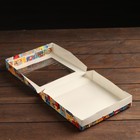 Коробка складная, подарочная новогодняя "Новогодний поп - арт", 20×20×4 см - Фото 3