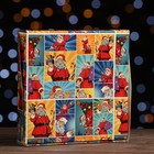 Коробка складная, подарочная новогодняя "Новогодний поп - арт", 20×20×4 см - Фото 4