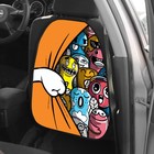 Накидка на сиденье автомобильное Cartage Добрые монстрики, ПВХ, 60×45 см, европодвес - Фото 7