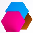 Наклейка пластик зеркальная "Шестигранник" МИКС 21,5х25 см - фото 21406868