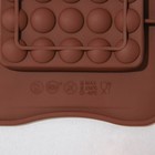 Форма для шоколада Доляна «Мини-шоколадки», силикон, 22×11×1 см, 3 ячейки, цвет коричневый - Фото 5