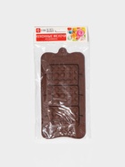 Форма для шоколада Доляна «Мини-шоколадки», силикон, 22×11×1 см, 3 ячейки, коричневая - Фото 8