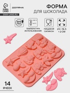 Форма для шоколада Доляна «Волшебство. Пони», силикон, 23×16.5×2 см, 14 ячеек, розовая - Фото 1