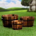 Набор кашпо для цветов, 22×18×14 см, деревянный, 3 шт. 7072671