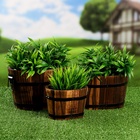 Набор кашпо для цветов, 22×18×14 см, деревянный, 3 шт. 7072671