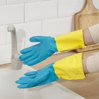 Перчатки хозяйственные неопреновые, особопрочные, ХБ напыление, двухцветные, размер L - фото 54724569