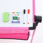 Детский мольберт «Премиум» в наборе с маркерами, мелом, губкой розовый - фото 24662179