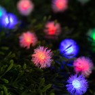 Гирлянда «Нить» 4.5 м с насадками «Ёжики», IP44, тёмная нить, 30 LED, свечение красное/синее/зелёное, 2 режима, солнечная батарея - фото 23225062