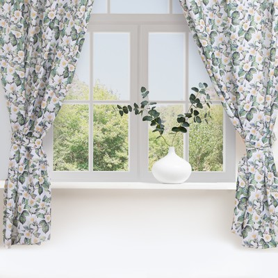 Комплект штор для кухни с подхватами «этель» Camellia, размер 145×180 см, 2 шт., габардин