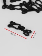 Крючок пришивной в оплётке, для верхней одежды, 35×12 мм, 5 шт., цвет чёрный - Фото 1