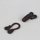 Крючок пришивной в оплётке, для верхней одежды, 35 × 12 мм, 5 шт, цвет коричневый - Фото 3