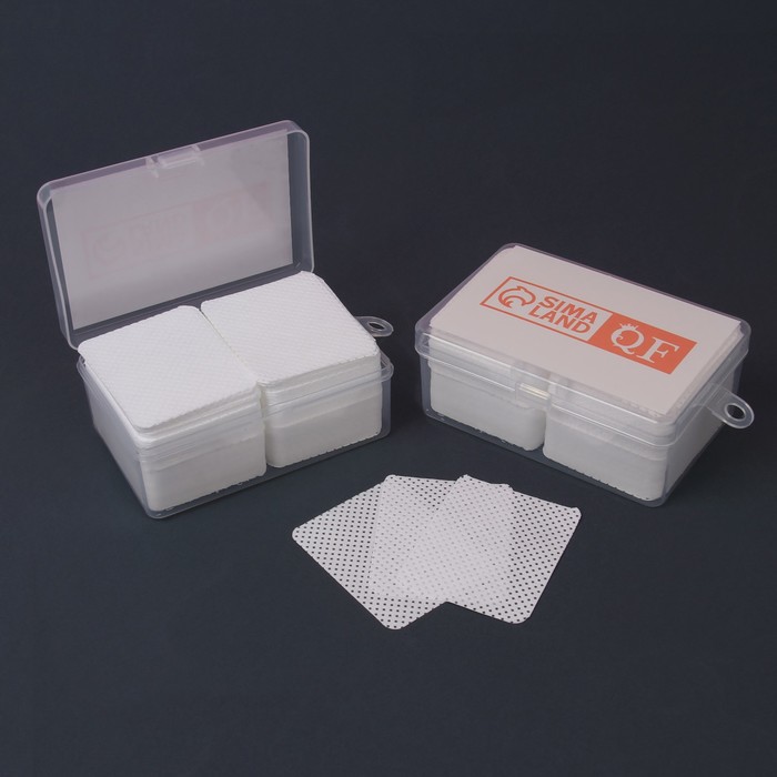 Салфетки для маникюра, с перфорацией, в пластиковом футляре, 180 шт, 5,5 × 4,5 см - фото 1891162212