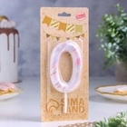 Свеча в торт «Белый мрамор», цифра 0, ГИГАНТ, 9 см - Фото 3