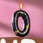 Свеча в торт "Черный мрамор", цифра "0", 5,5 см - фото 318698980