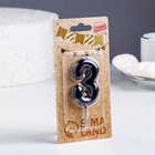 Свеча в торт «Черный мрамор», цифра 3, 5.5 см - Фото 3