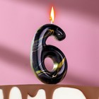 Свеча в торт "Черный мрамор", цифра "6", 5,5 см - фото 1432514