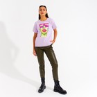 Футболка женская MINAKU Girl лиловая, р-р 44 - Фото 4