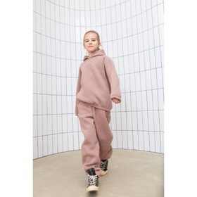 Худи для девочки MINAKU: Basic Line KIDS, тёмно-бежевое, рост 110 см