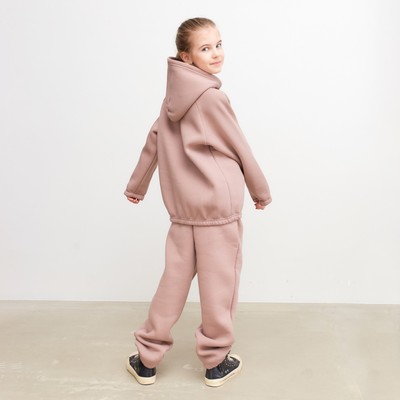 Худи для девочки MINAKU: Basic Line KIDS, пыльно-розовое, рост 116-122 см