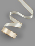 Лента атласная, с золотым люрексом, 25 мм, 23±1 м, светло-бежевая №008 - Фото 3