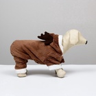 Новогодний костюм для животных «Олень», L (ДС 30, ОГ 42 см), коричневый - Фото 3