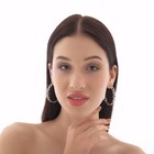 Серьги-кольца «Геометрия» квадраты и прямоугольники, цвет серебро, d=4,5 - фото 26600282