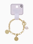 Браслет цепочка «Жемчуг и медальон», L=20 см, белый в золоте - Фото 7