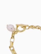 Браслет жемчуг «Бусина» медальон, цвет белый в золоте, L=20 см - фото 59331753